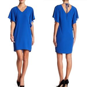 Eliza J Blue Crepe Split Dolman Sleeve Shift Dress